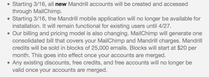 Mandrill Important Policy Changes